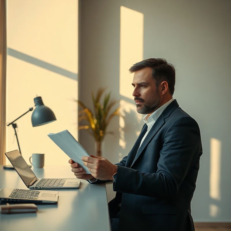 Persoană fizică analizând documente de venit personal